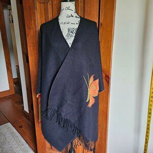 French Knit Butterfly Shawl - One Size